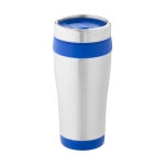 Copo térmico personalizado económica em aço e plástico 410ml Inox Colors cor azul segunda vista frontal