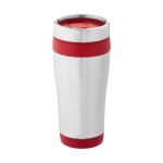 Copo térmico personalizado económica em aço e plástico 410ml Inox Colors cor vermelho segunda vista frontal