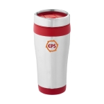 Copo térmico personalizado económica em aço e plástico 410ml Inox Colors cor vermelho vista impressão tampografia