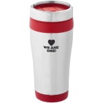 Copo térmico personalizado económica em aço e plástico 410ml Inox Colors cor vermelho