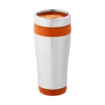 Copo térmico personalizado económica em aço e plástico 410ml Inox Colors cor cor-de-laranja segunda vista frontal