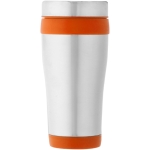 Copo térmico personalizado económica em aço e plástico 410ml Inox Colors cor cor-de-laranja vista frontal