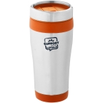 Copo térmico personalizado económica em aço e plástico 410ml Inox Colors cor cor-de-laranja