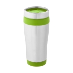 Copo térmico personalizado económica em aço e plástico 410ml Inox Colors cor verde-lima segunda vista frontal