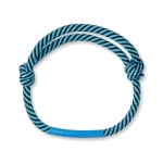 Pulseiras publicitárias de poliéster com forma de cordão Cord cor azul-claro