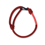 Pulseiras publicitárias com forma de cordão e clipe Cord Clip cor vermelho