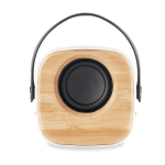 Colunas de som com logotipo, alça e bluetooth 5.0 de bambu Scandinavia cor branco terceira vista