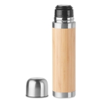 Termos promocionais de aço com exterior de bambu 400ml Bamboo cor madeira segunda vista