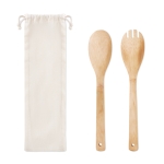 Set de 2 utensílios de cozinha de bambu para salada com bolsa Bamboo segunda vista