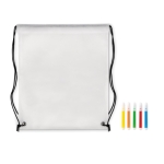 Saco-mochila non-woven 80 g/m² colorir com marcadores Color Fun cor branco terceira vista