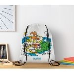 Saco-mochila non-woven 80 g/m² colorir com marcadores Color Fun cor branco segunda vista conjunto principal