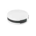 Hub promocional USB de 4 portas circular com cabo colorido Round cor preto