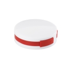 Hub promocional USB de 4 portas circular com cabo colorido Round cor vermelho