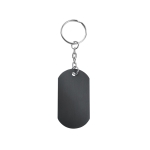 Porta-chaves com chapa de estética militar, alumínio gravado Metallic cor preto primeira vista