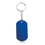 Porta-chaves com chapa de estética militar, alumínio gravado Metallic cor azul