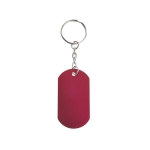 Porta-chaves com chapa de estética militar, alumínio gravado Metallic cor vermelho primeira vista