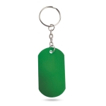 Porta-chaves com chapa de estética militar, alumínio gravado Metallic cor verde