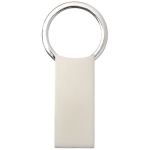 Porta-chaves corporativo de metal com fecho oculto Classic Rectangle cor prateado vista traseira