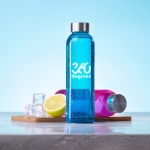 Garrafa personalizada de vidro de cores apelativas 500ml Crystal Water cor azul terceira vista