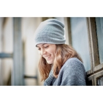 Gorro de inverno personalizável unissexo elástico rPET Sweden cor cinzento-escuro vista conjunto