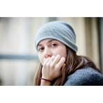 Gorro de inverno personalizável unissexo elástico rPET Sweden cor cinzento-escuro vista conjunto