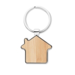 Porta-chaves merchandising em forma de casa Bamboo Home cor madeira terceira vista