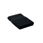 Toalhas com logo de algodão orgânico absorvente Cotton Medium cor preto