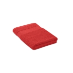 Toalhas com logo de algodão orgânico absorvente Cotton Medium cor vermelho