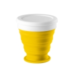 Copos de viagem personalizáveis dobráveis de silicone de 250 ml Colors cor amarelo