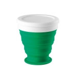 Copos de viagem personalizáveis dobráveis de silicone de 250 ml Colors cor verde