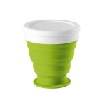 Copos de viagem personalizáveis dobráveis de silicone de 250 ml Colors cor verde-claro