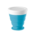 Copos de viagem personalizáveis dobráveis de silicone de 250 ml Colors cor azul-claro