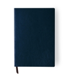 Caderno com folhas A5 pautadas e marcador de páginas Soft Classic cor azul-marinho primeira vista