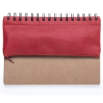 Caderno com estojo e acessórios de escrita, folhas A5 lisas Colorcase cor vermelho