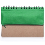 Caderno com estojo e acessórios de escrita, folhas A5 lisas Colorcase cor verde