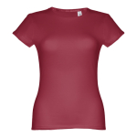 T-shirts baratas personalizáveis, mulher, algodão 150 g/m2 THC Sofia cor bordeaux