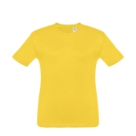 T-shirt personalizada barata para crianças, algodão 150 g/m2 THC Quito cor amarelo