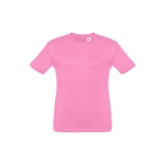 T-shirt personalizada barata para crianças, algodão 150 g/m2 THC Quito cor cor-de-rosa primeira vista