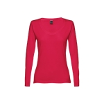 Camisola para mulher manga comprida em algodão 150 g/m2 THC Bucharest cor vermelho primeira vista