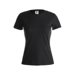 T-shirts de algodão para mulher 150 g/m2 Keya cor preto primeira vista