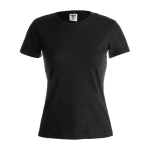 T-shirts de algodão para mulher 150 g/m2 Keya cor preto