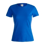 T-shirts de algodão para mulher 150 g/m2 Keya cor azul