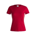 T-shirts de algodão para mulher 150 g/m2 Keya cor vermelho primeira vista