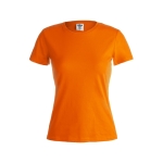 T-shirts de algodão para mulher 150 g/m2 Keya cor cor-de-laranja primeira vista