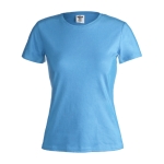 T-shirts de algodão para mulher 150 g/m2 Keya cor azul-claro