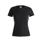 T-shirts para brindes para mulher em algodão 180 g/m2 Keya cor preto primeira vista