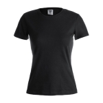 T-shirts para brindes para mulher em algodão 180 g/m2 Keya cor preto