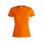 T-shirts para brindes para mulher em algodão 180 g/m2 Keya cor cor-de-laranja primeira vista