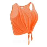 T-shirt de alças em poliester para mulher 130 g/m2 cor cor-de-laranja fluorescente