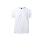 T-shirts técnicas baratas para criança poliester 120 g/m2 MKT Kraley cor branco primeira vista